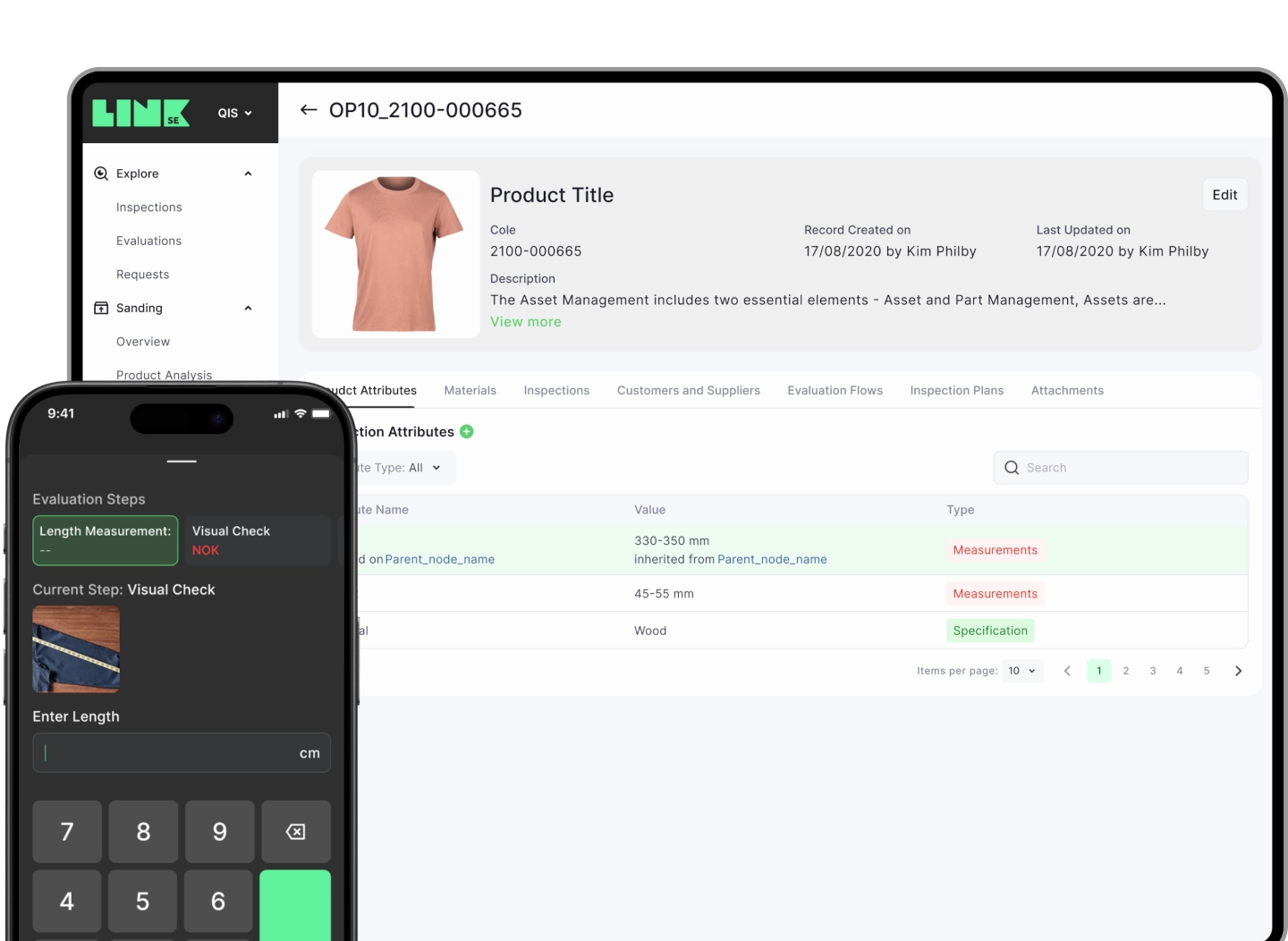 Quality insights dashboard showing millions of inspected products