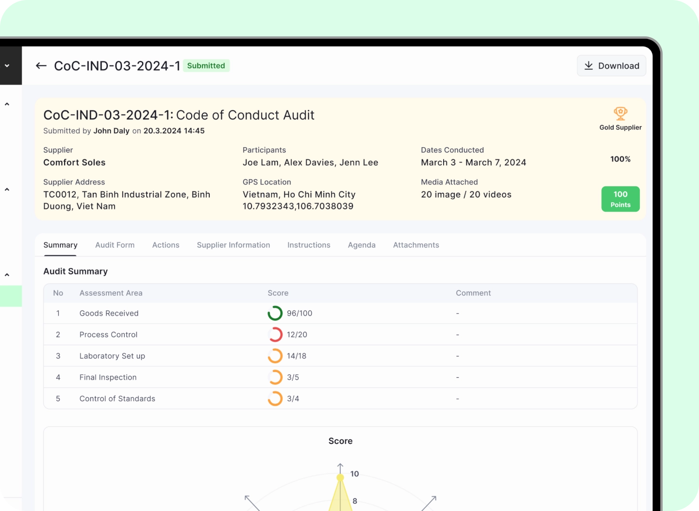 Intelligent audit system for risk management
